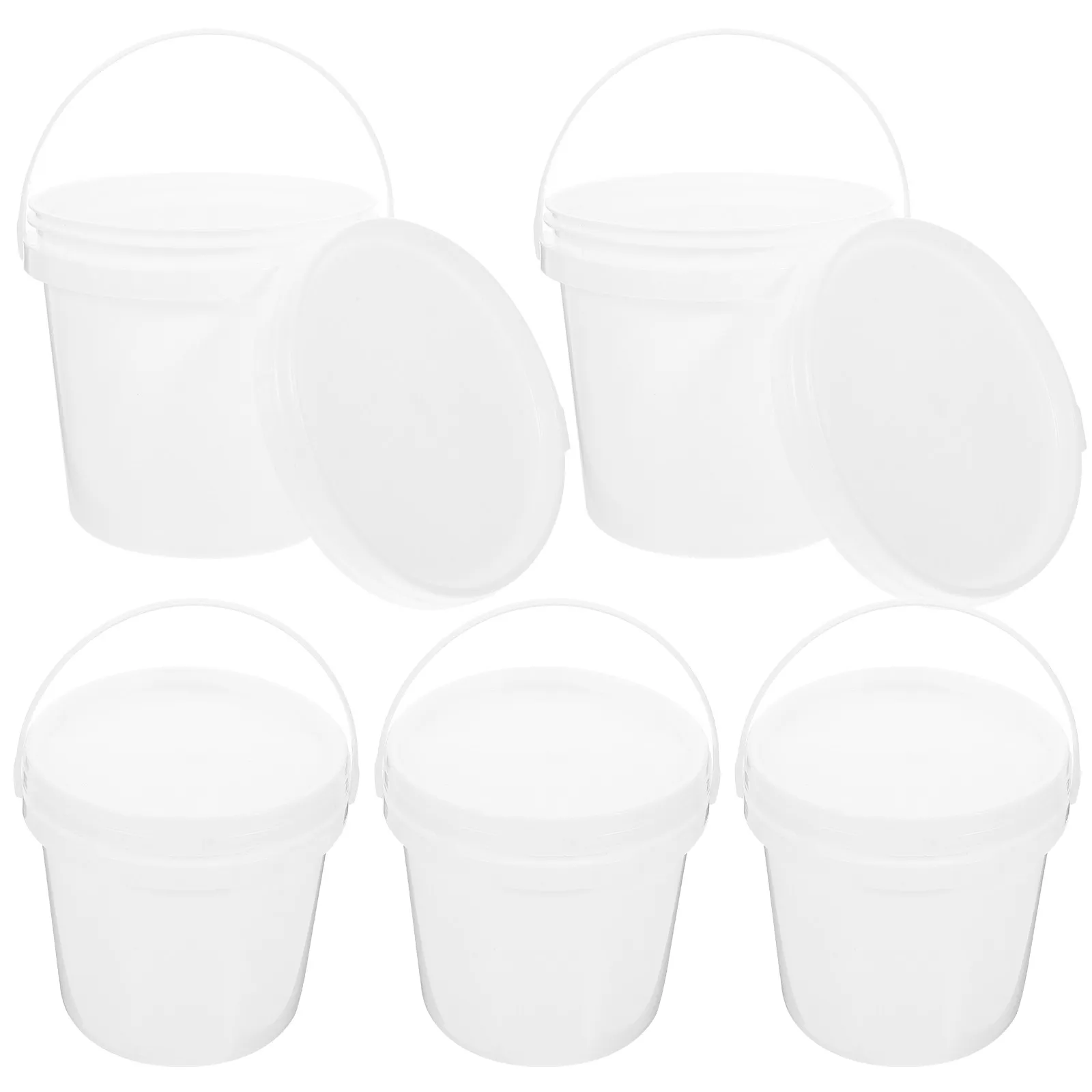 

5Pcs Sealed Bucket Plastic Water Bucket with Handle Portable Thickened Multipurpose Storage for Home Farm Beach Dormitory Use