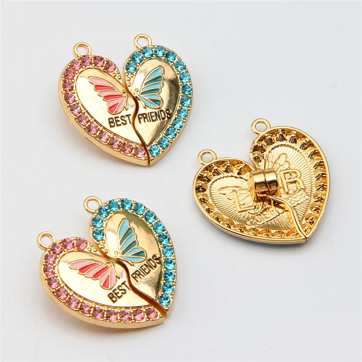 15sets new magnetic butterfly donut gossip pendant DIY necklace good friend best friend multi-person jewelry wholesale