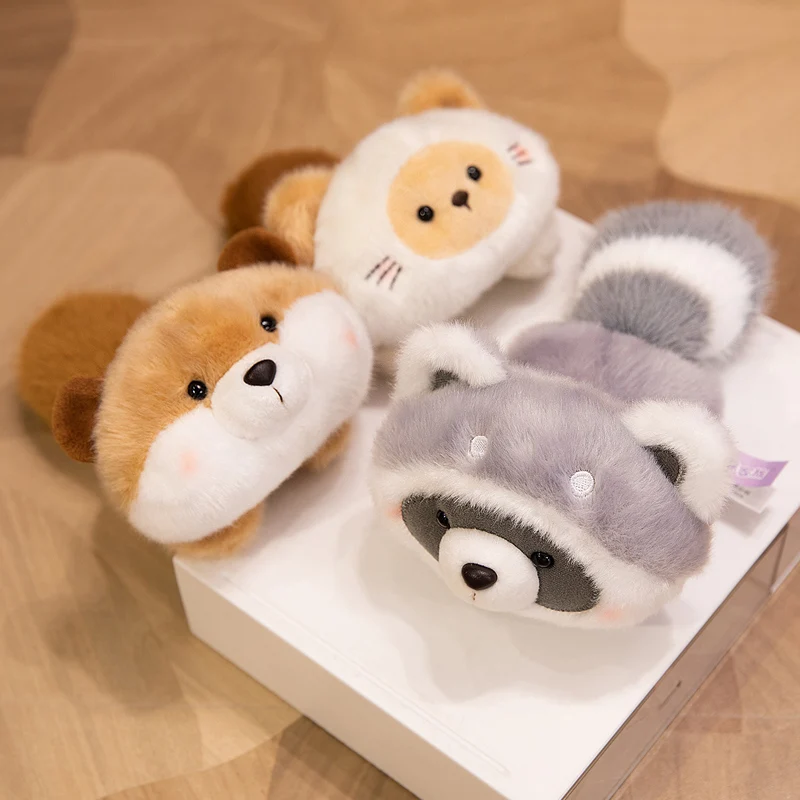 Cute Animal Refrigerator Sticker Doll Squirrel Fox Raccoon Otter Cat Toy Car Plush Magnetic Suction Sticker Decor