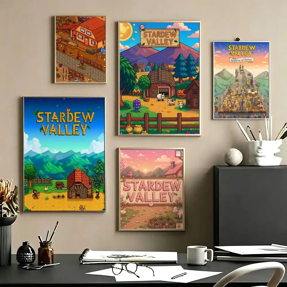 game Stardew Valley Poster Poster HD Self Adhesive Waterproof Art Print Wall Decor for Bedroom Living Room Home Gift