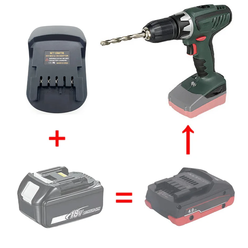 Battery Adapter for Makita 18V Li-ion Battery Converted To for Metabo 18V Power Tools Use Replacement Adapter for Metabo Battery