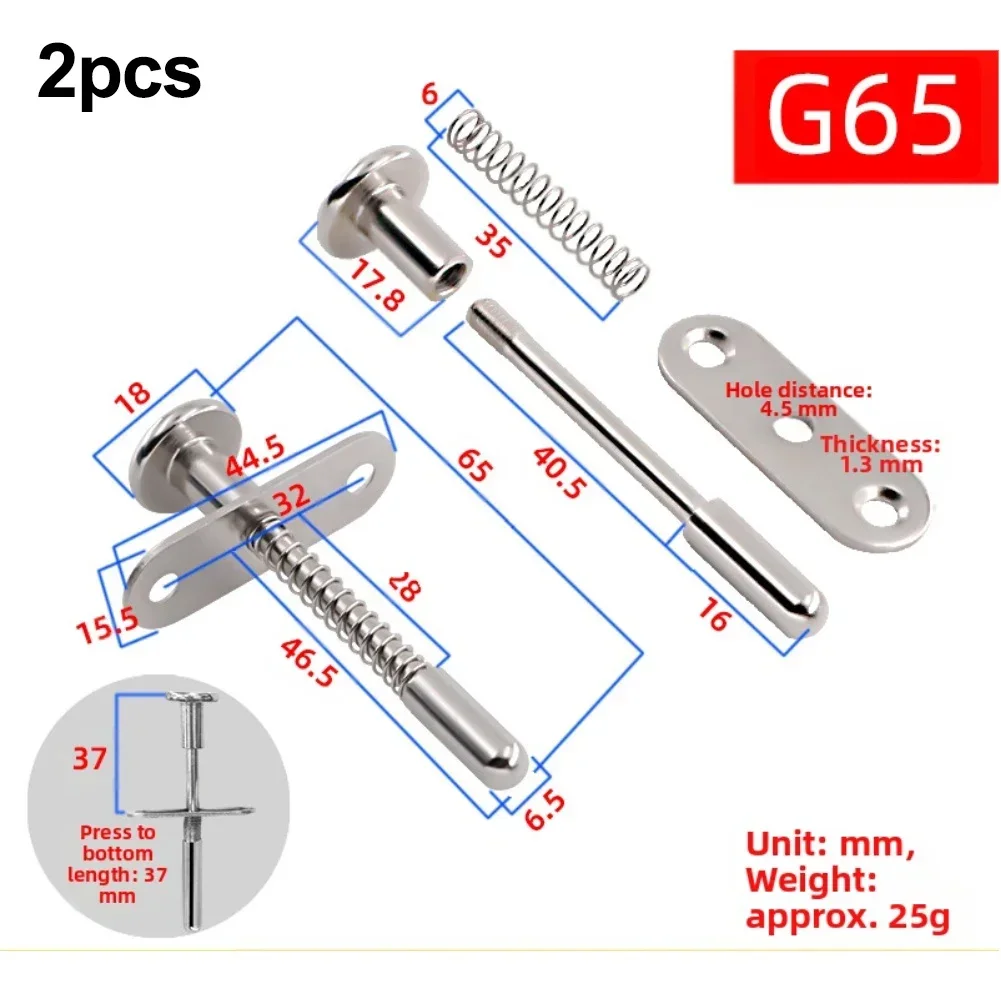 For Cabinets 50 55 60 65 70 85mm Plunger Latch Cabinet Latch Spring-loaded Mechanism Iron Head Construction Easy Installation