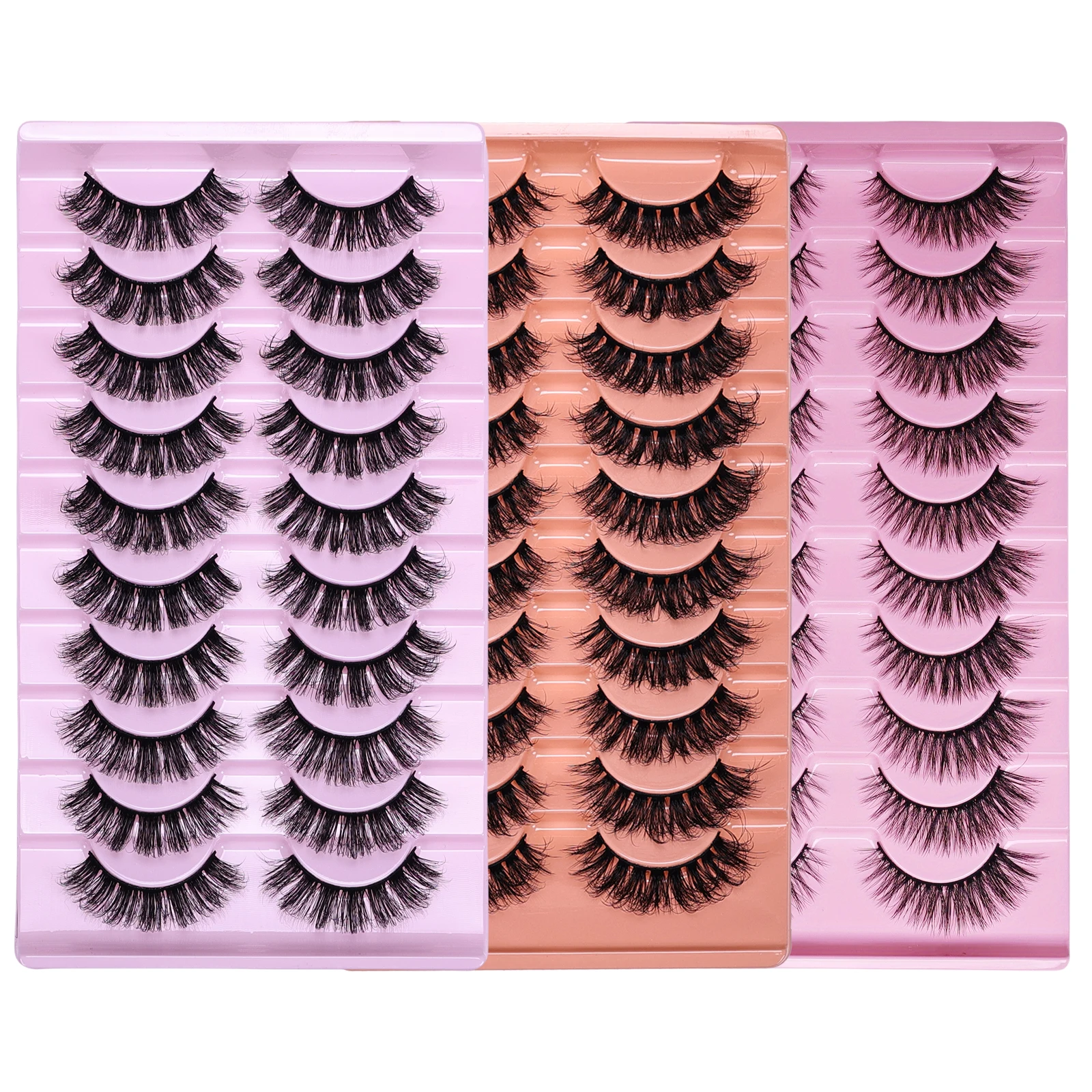 Natural Look False Eyelashes Thick Fluffy Fake Lashes Pack Wispy Strip Fake Eyelashes Cat Eye Lashes that Look Like Extensions