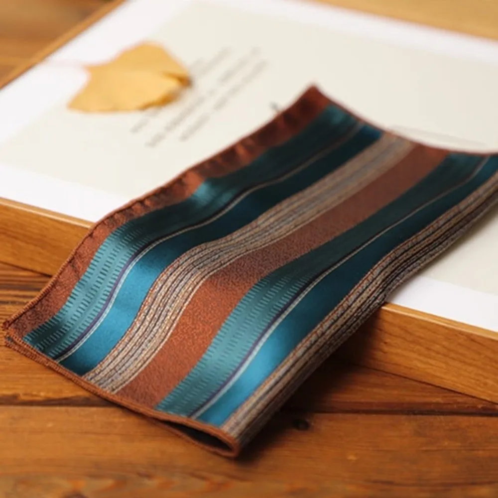 2-delige set mode 8 cm stropdas set smalle verstelbare gestreepte stropdassen zacht pak zakdoek pak pochet mannen formele kleding