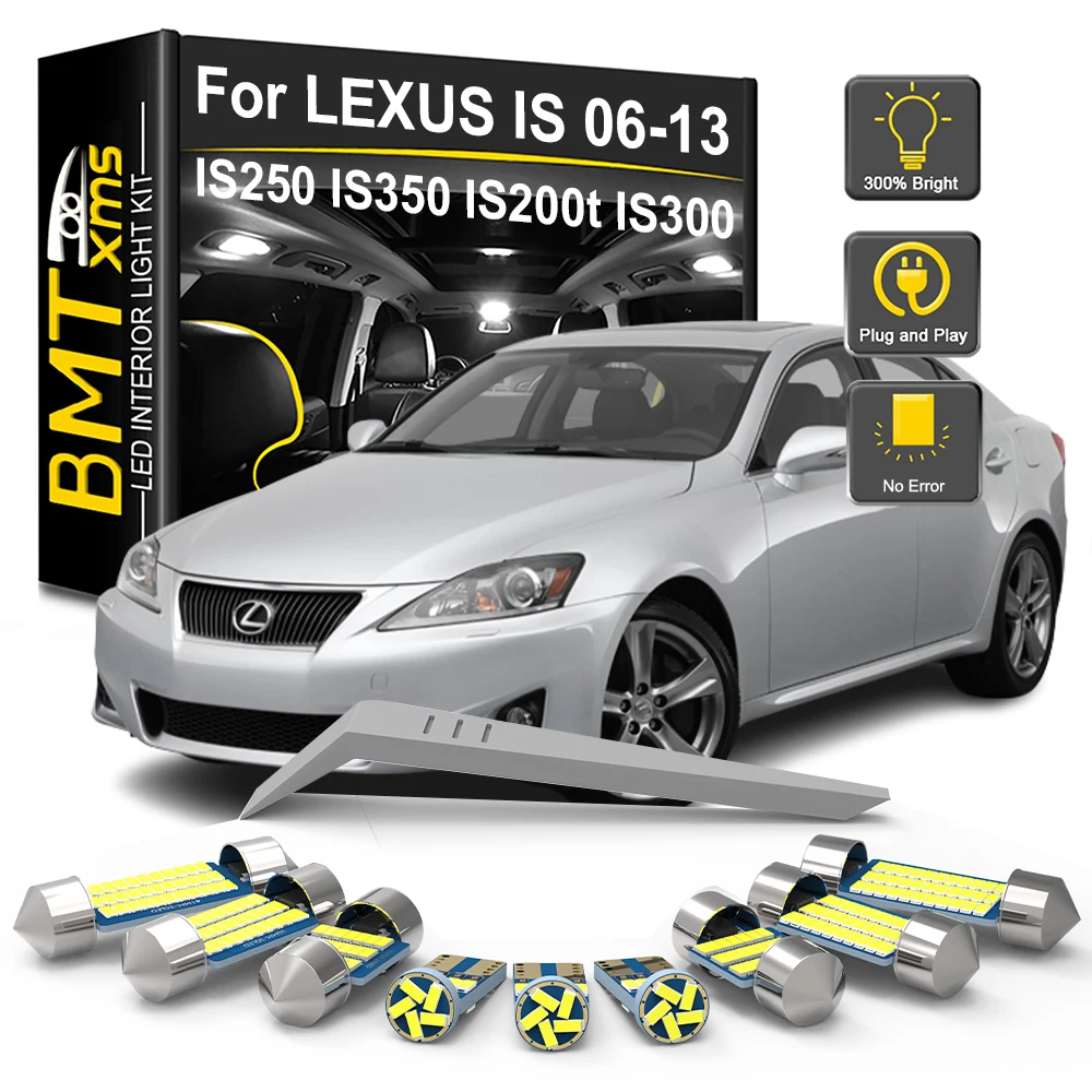 BMTxms 15Pcs Canbus LED Interior Light Bulb Kit For Lexus IS IS250 IS300 IS350 IS220D MK2 2006-2008 2009 2010 2011 2012 2013