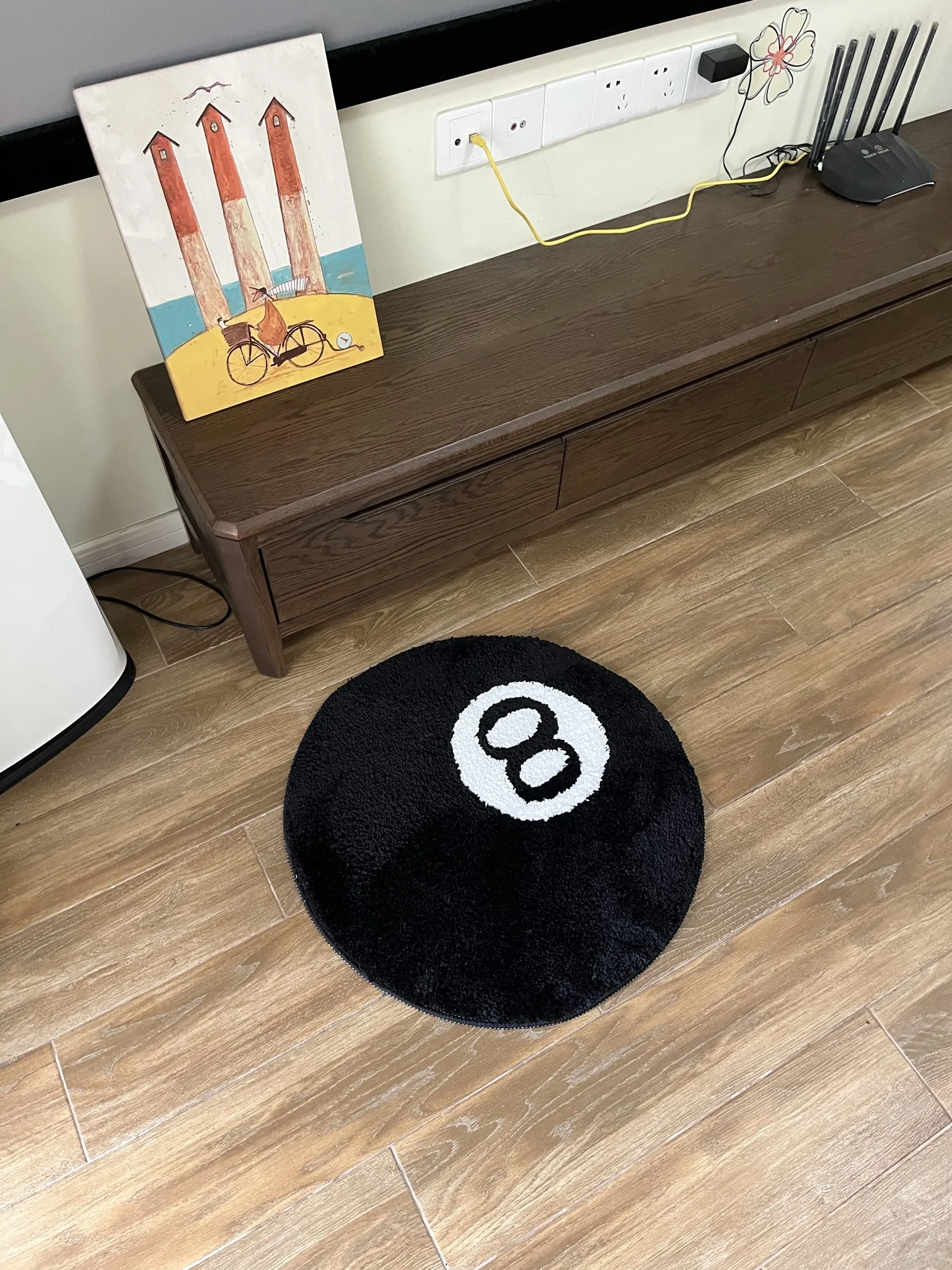 Schwarze Eight-Ball Beflockung Billardtisch Matte Spielzimmer Dekorationen Man Cave Billardtisch Abdeckung Teppich für Unterhaltung – Detail 5