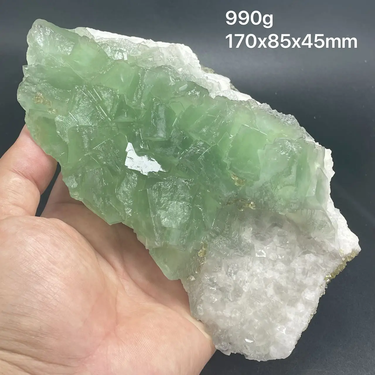 

new! 100% natural fluorite, barite, green cubic fluorite and crystal coexist, healing crystal, from Jiangxi