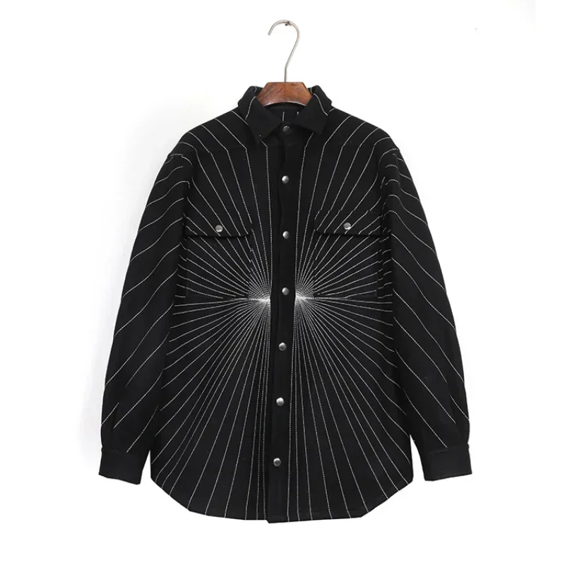 

Spring High Street RICK Men's Shirt 24SS New Luxury Brand RO Jacket Black Streetwear Top Casual Hot Selling Ownes Jacket