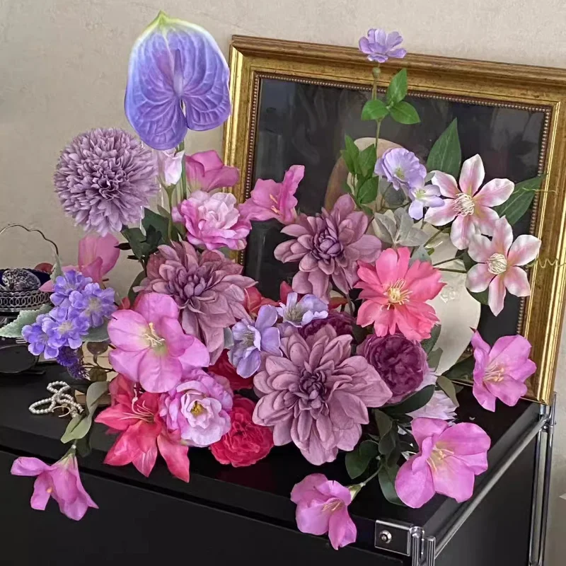 

Дизайн готового продукта, французский банкетный стол, стол, имитация цветка, цветочное украшение, искусственное цветочное украшение