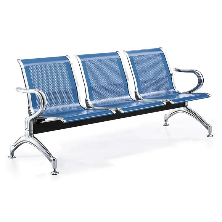 

Stainless Steel 4 Seater Waiting Chairs Hospital Plastic Leather Reception Room Waiting Chair for Airport