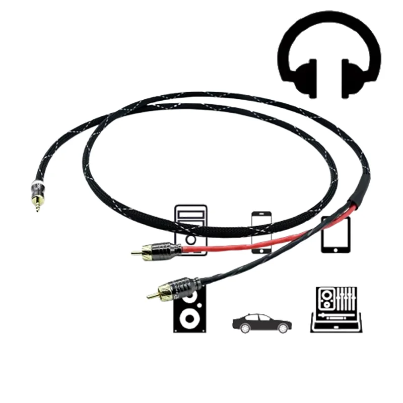 

Canare Hi-Fi 3.5mm to 2RCA Stereo Audio Cable with Gold Plated Connectors for PC/Smartphone/Amplifier​
