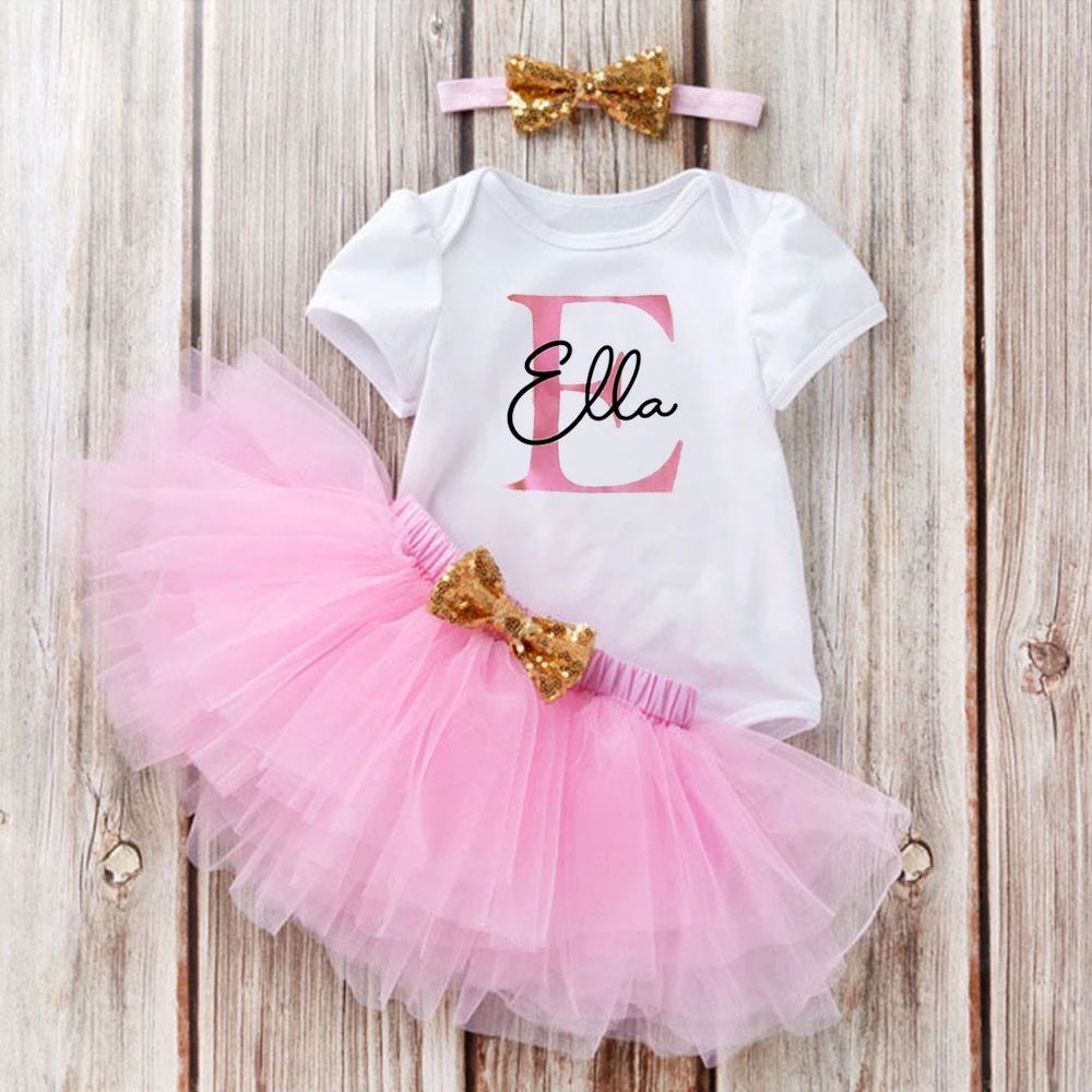 

Baby Girl Clothes Custom Name New Born Three Piece Set New Born Baby Clothes Print Custom Name Bodysuit 13-24m