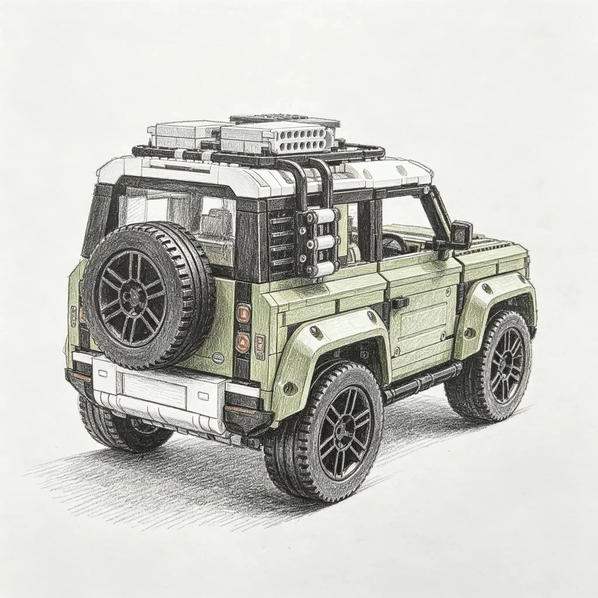 2573PCS 1:8 New Technical Defender Off Road Car Building Blocks Supercar Model MOC Assemble Bricks SUV Vehicle DIY Toys Gifts