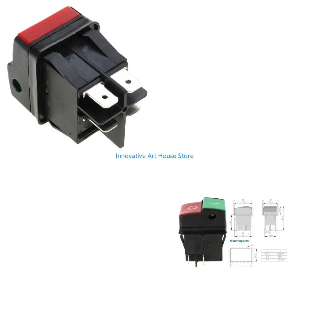 E1PC HY52 Button Waterproof & Dustproof Switches Simple Operation Plastic Switches fitting for 125/250V Electric Tools