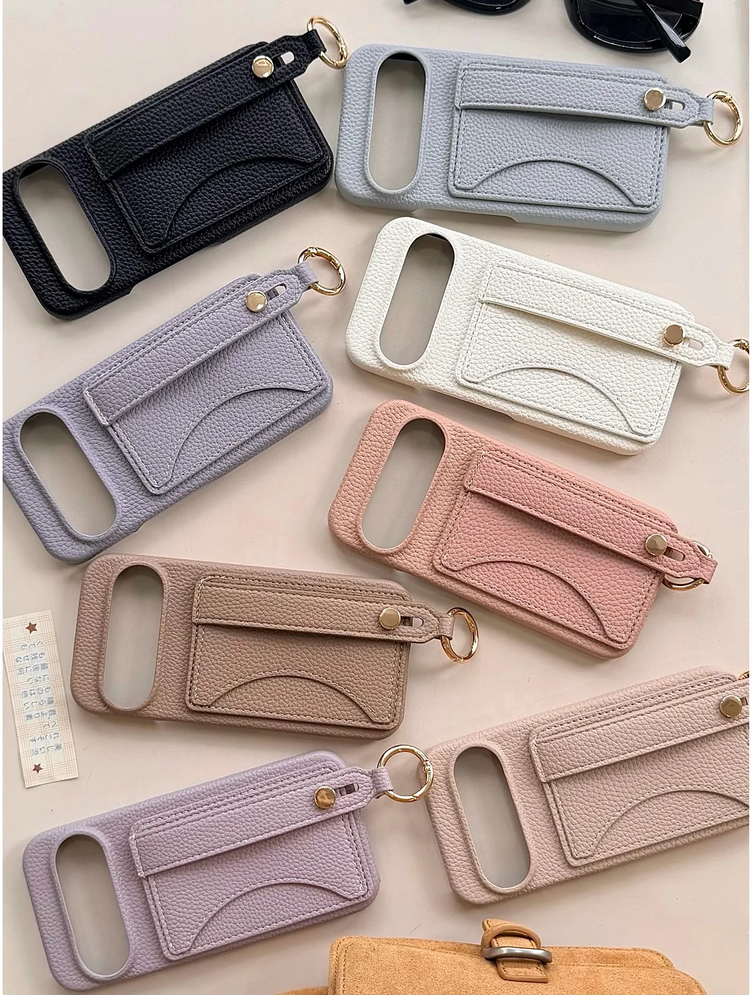 

Luxury Leather Card Slot Wallet Case For Google Pixel 9A 10 Pro XL 8A 8 Pro 7A 7 Pro 6 Pro 6A Phone Cover Funda Hand Strap Ring
