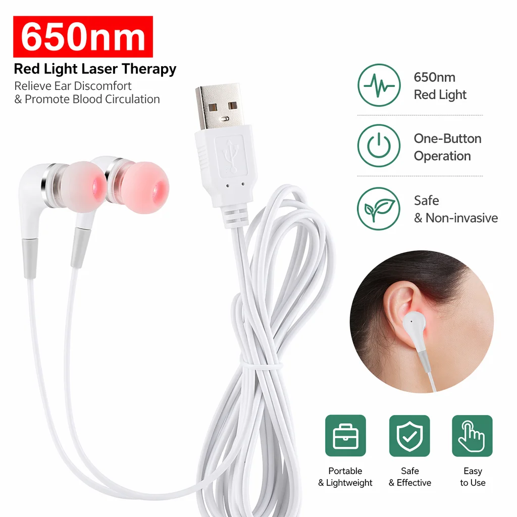 Ear Canal Laser Physiotherapy Line 650nm Wavelength Physiotherapy Instrument Balance High Blood Pressure Reduce High Blood Fat