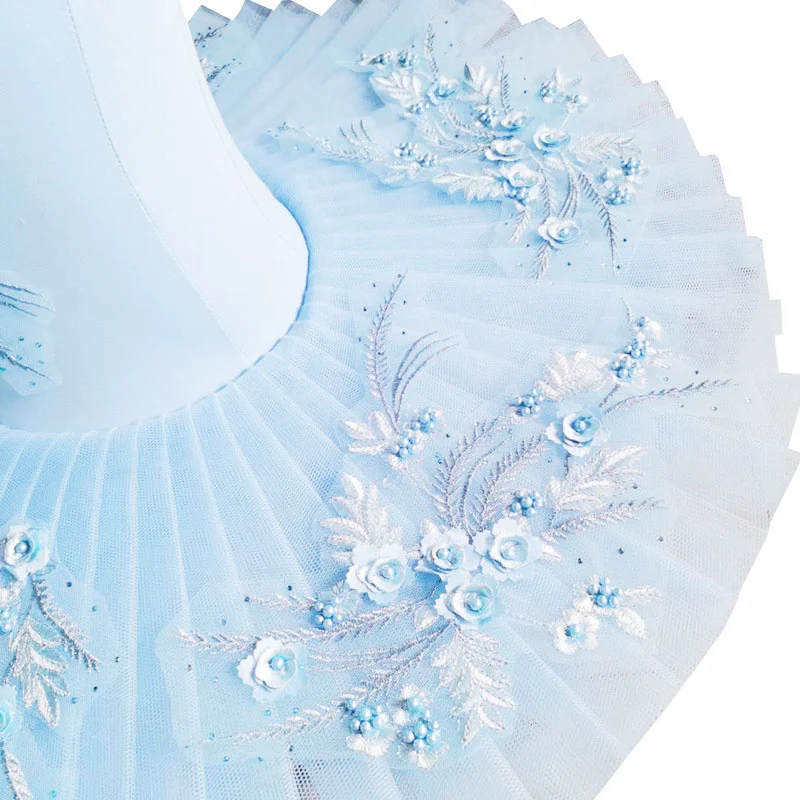 Nieuwe blauwe hemel professionele balletjurk klassieke balletrok mannelijke volwassen balletrok pannenkoekrok meisje balletrok