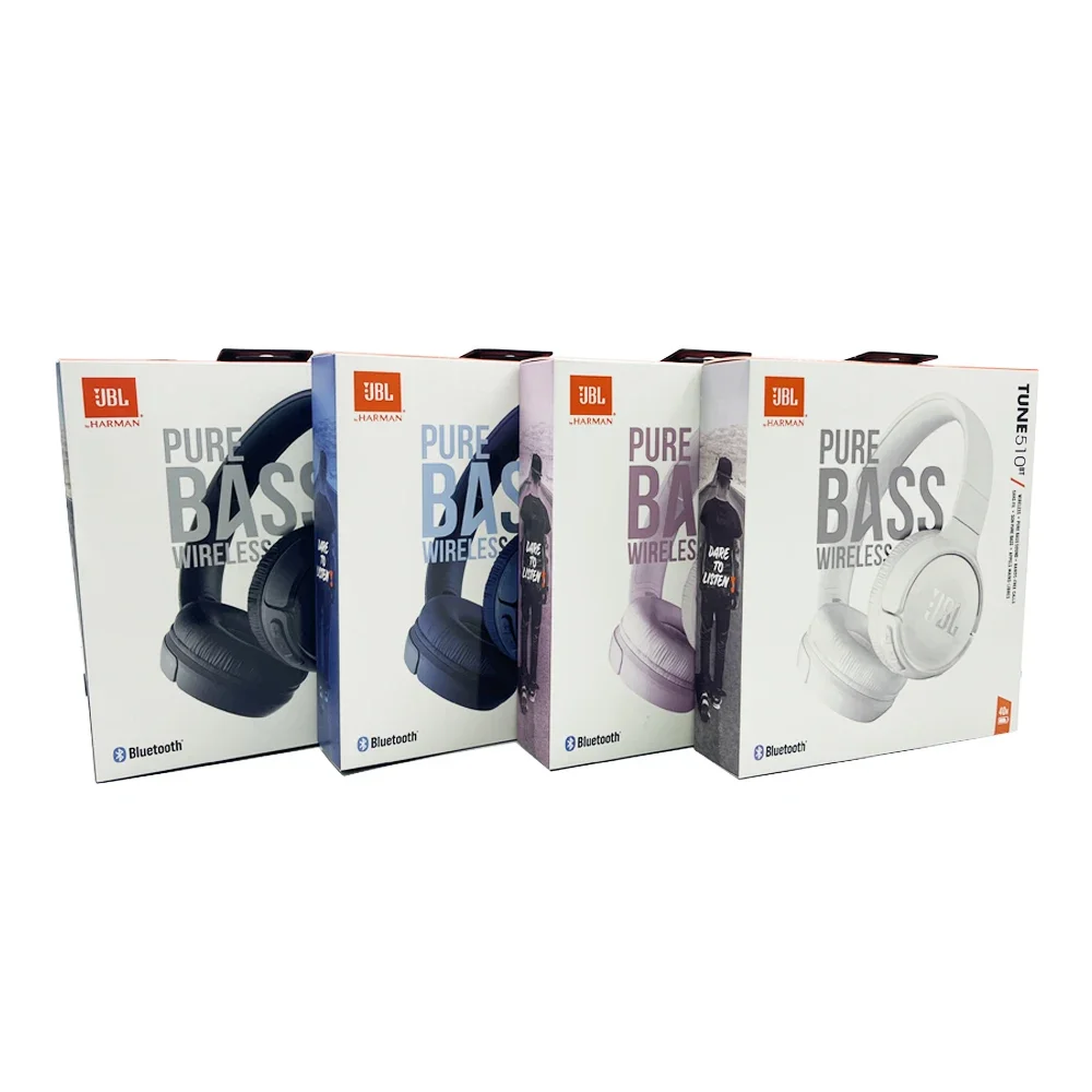 JBL Tune 510 BT سماعة بلوتوث لاسلكية Purebass Sound شحن سريع لسماعة أذن رياضية بعمر بطارية طويل