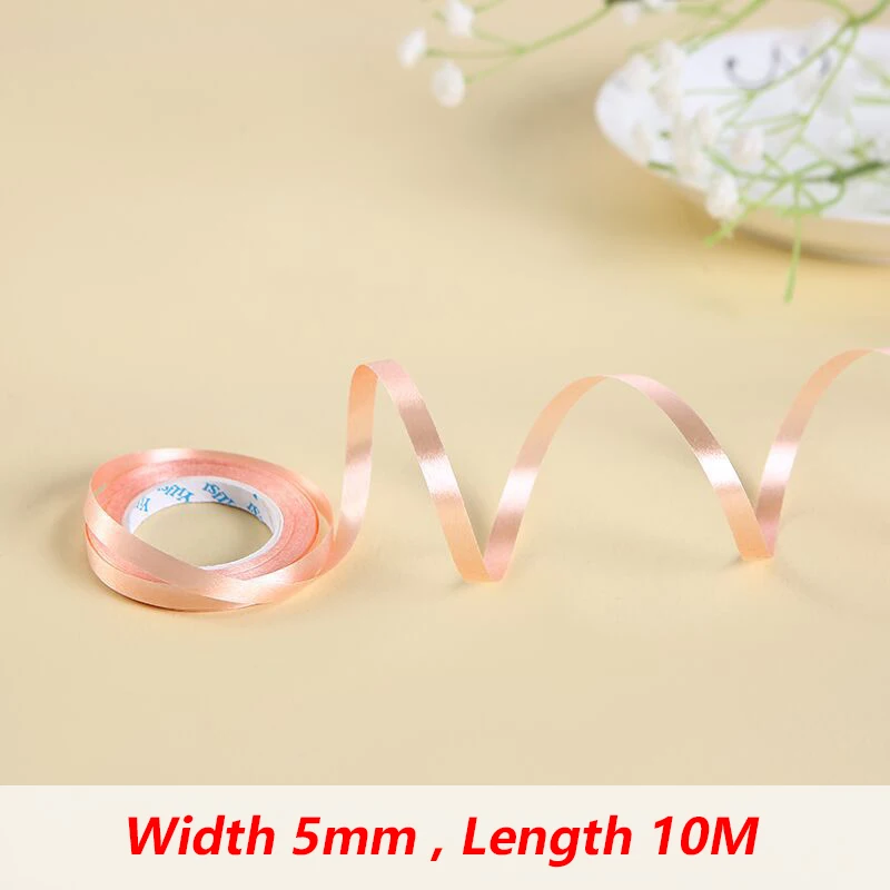 10Meter/Rolls 5mm Balloon Ribbon Party Birthday Wedding Accessorie Laser Balloon Chain Satin Ribbons Crafts DIY Party Decoration