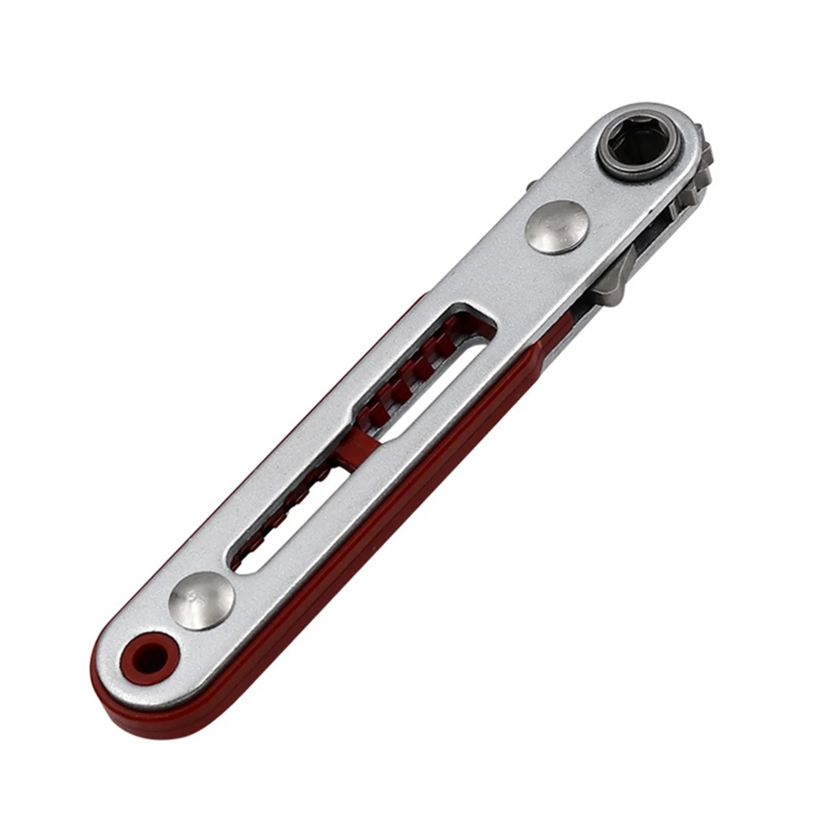 Mini Ratchet Wrench 1/4 Inch Drive Socket Hex Screwdriver Bit Dual Ratchet Wrench Tool with Two Bit Heads Straight