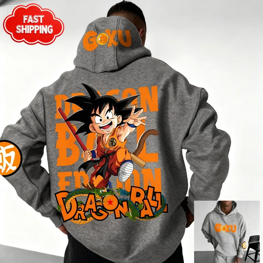 Dragon Ball Anime Hoodie Kid Goku Graphic Men Women Cotton Oversized Comfort Fit Sweatshirt Unisex Streetwear Autumn Winter​
