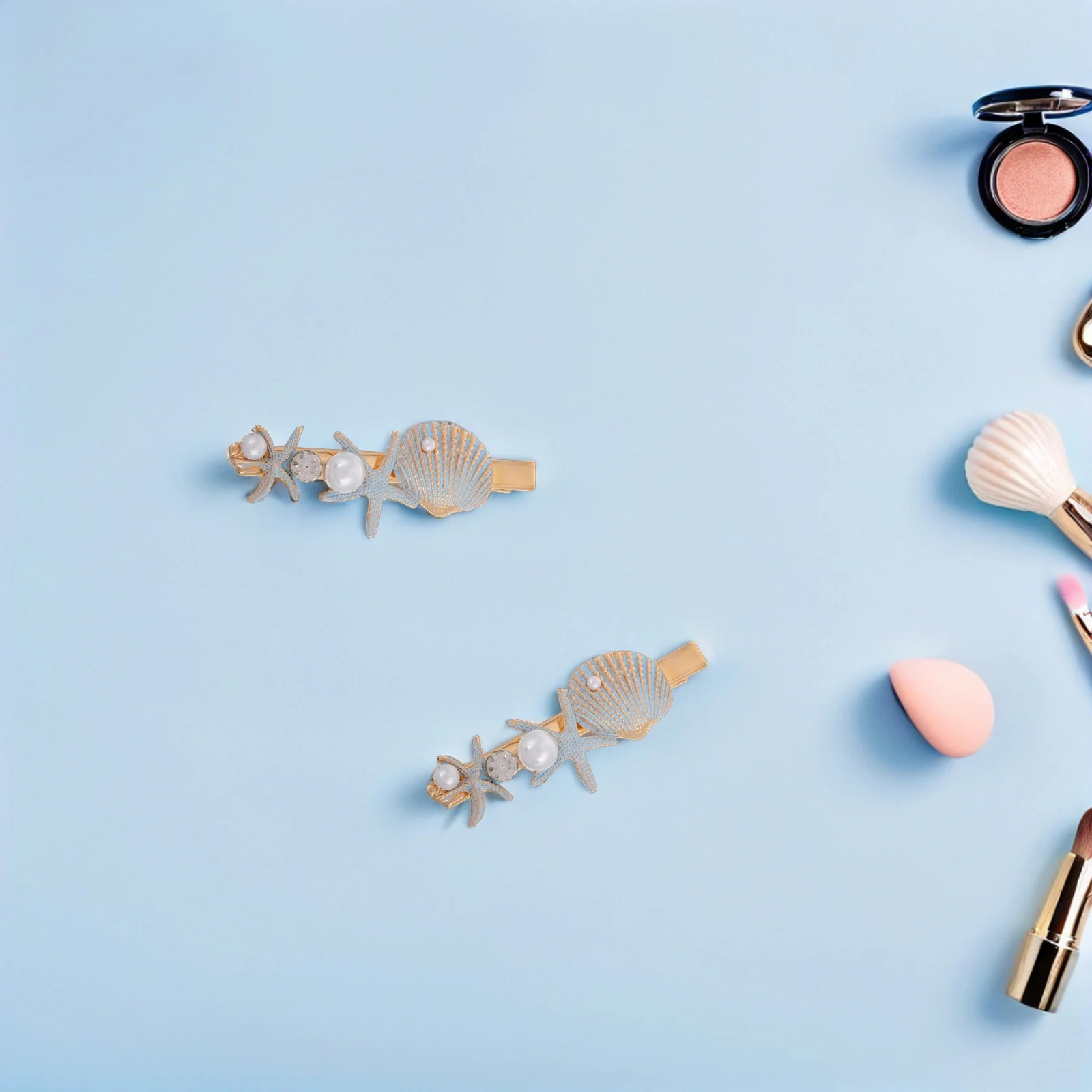 

2Pcs Star Hair Clip Seashell Side Hairpins Korean Design Durable Metal Fashion Accessories for Women Styling