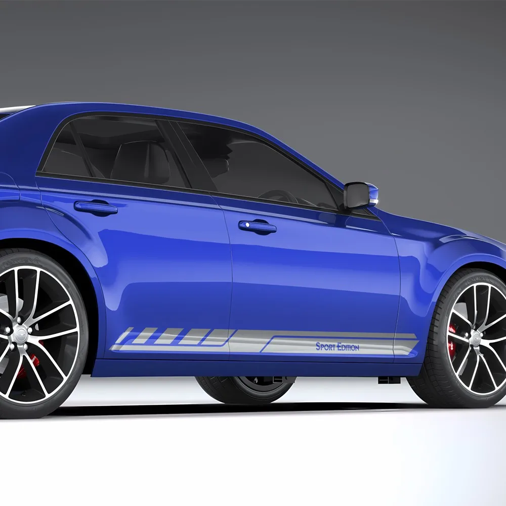 สติ๊กเกอร์ตกแต่งรถยนต์ลายเส้นข้างตัวถัง รุ่นสปอร์ต สำหรับรถไครสเลอร์ 300 ปี 2011-2018 จำนวน 2 ชิ้น