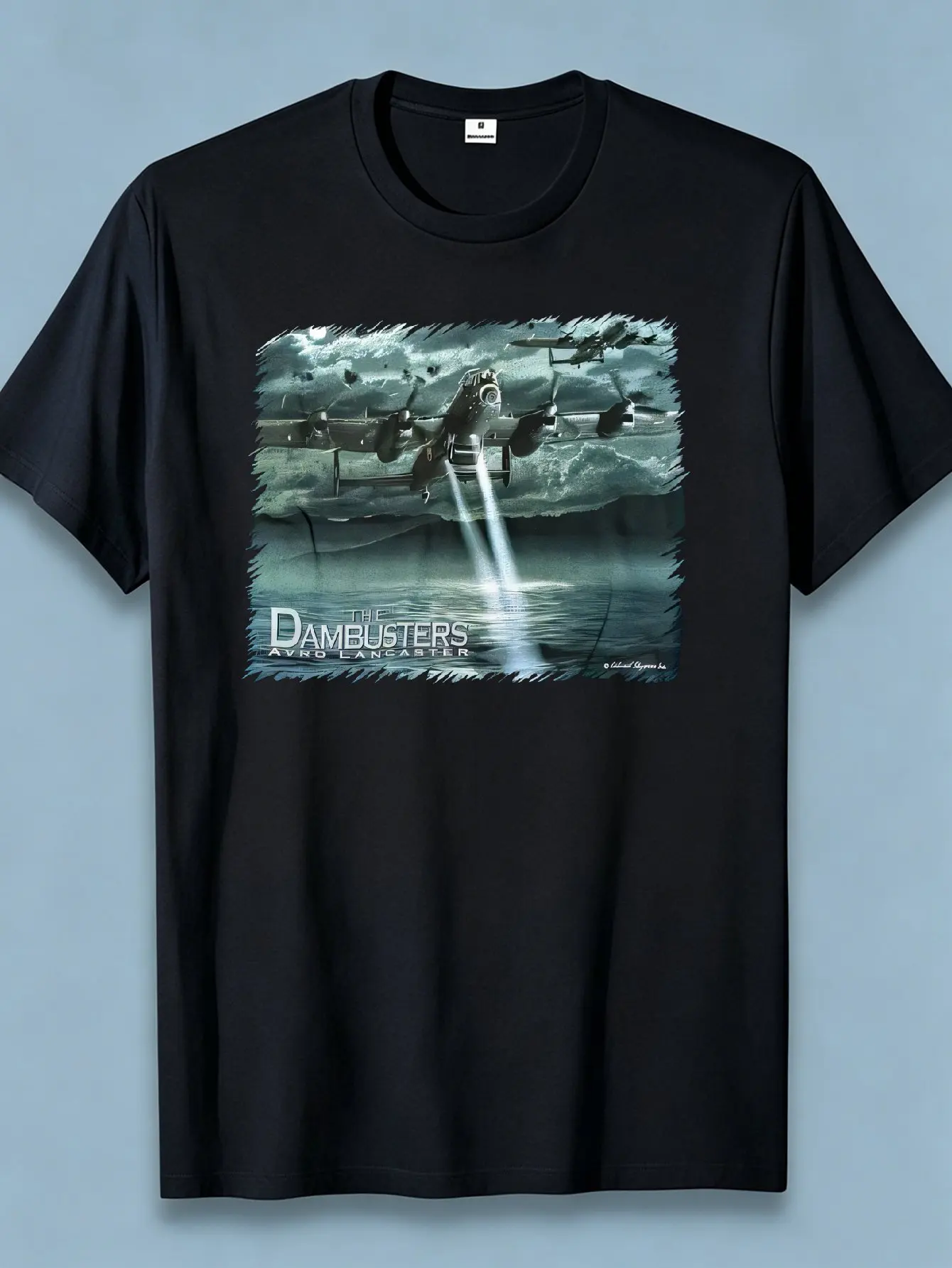 The Dambusters Avro Lancaster T-Shirt Retro Military Aviation Art Print Polyester Summer Breathable Tee for Men