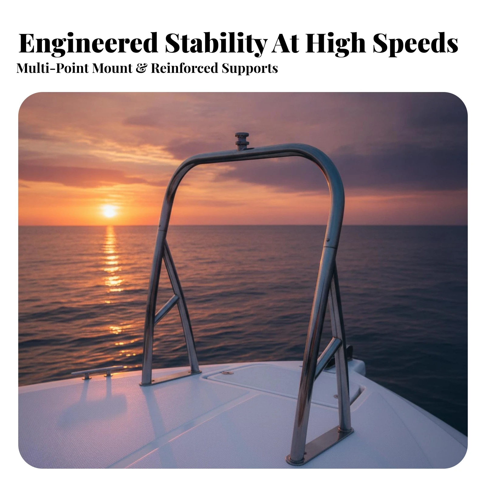 Boat Watersports Towing Rack Corrosion-Resistant Marine Tow Rack with Arched Frame Ski Tow Bar Sturdy Sturdy for Boaters