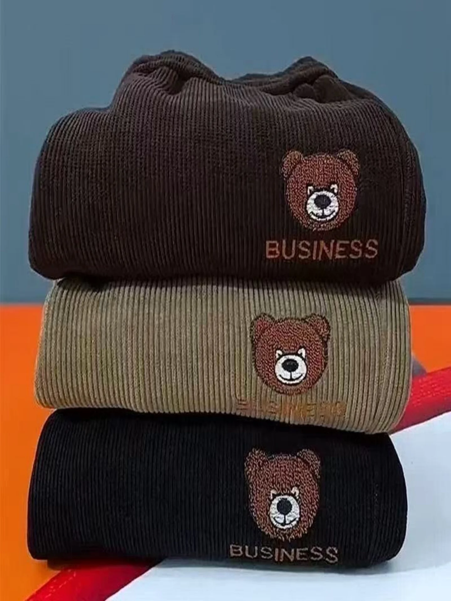 

Женские утепленные брюки с высокой талией и манжетами, на флисовой подкладке, в корейском стиле, с простым узором и вышивкой медведя, повседневные, для работы и отдыха