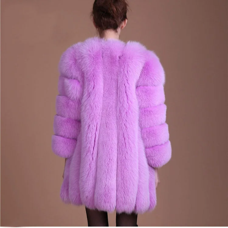 Imitation Fur Coat Women's New Autumn And Winter Fox Hair Medium And Long Artificial Coat 2025 Autumn And Winter Str