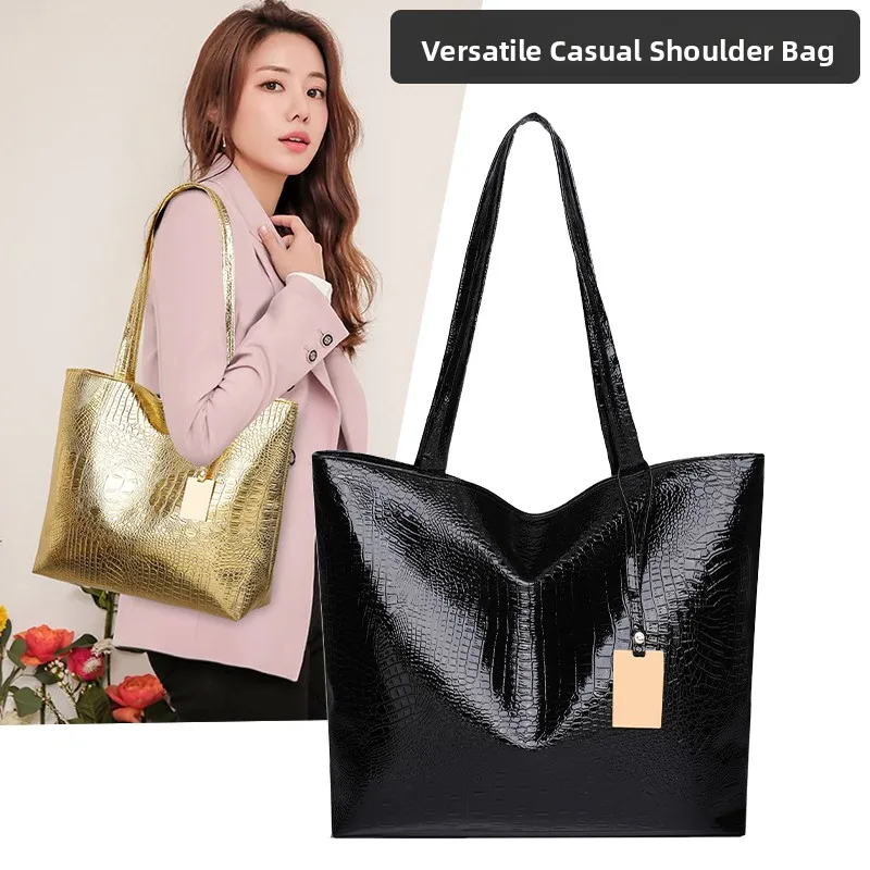 

Новинка 2024 года, большая сумка из искусственной кожи на одно плечо, женская сумка-тоут с крокодиловым узором, модная пригородная сумка Briti Sle для отдыха