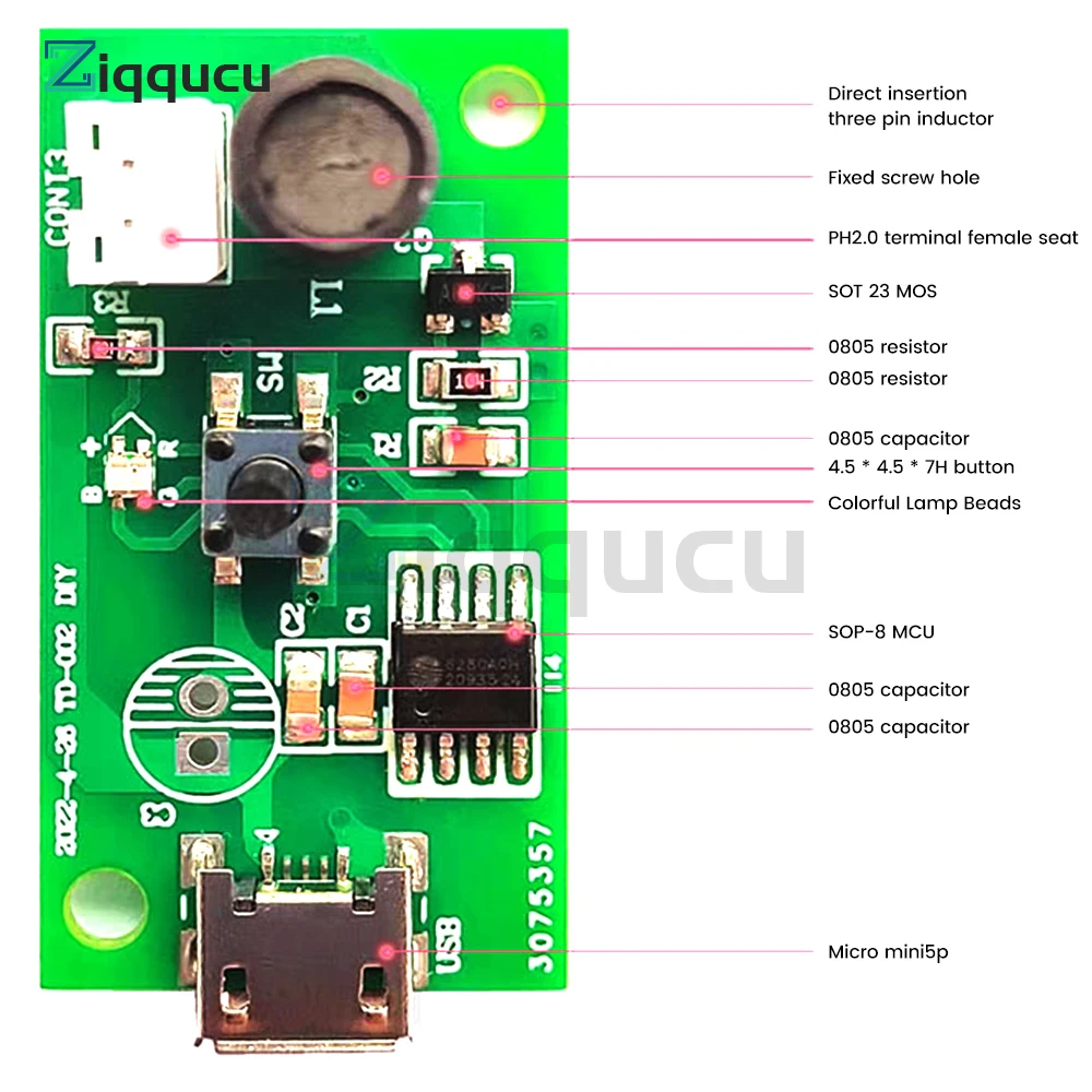 Ultrasonic Atomização Maker 20mm 113KHz Névoa Atomizador DIY Umidificador com PCB DC3-12V Mini USB Módulo Umidificador