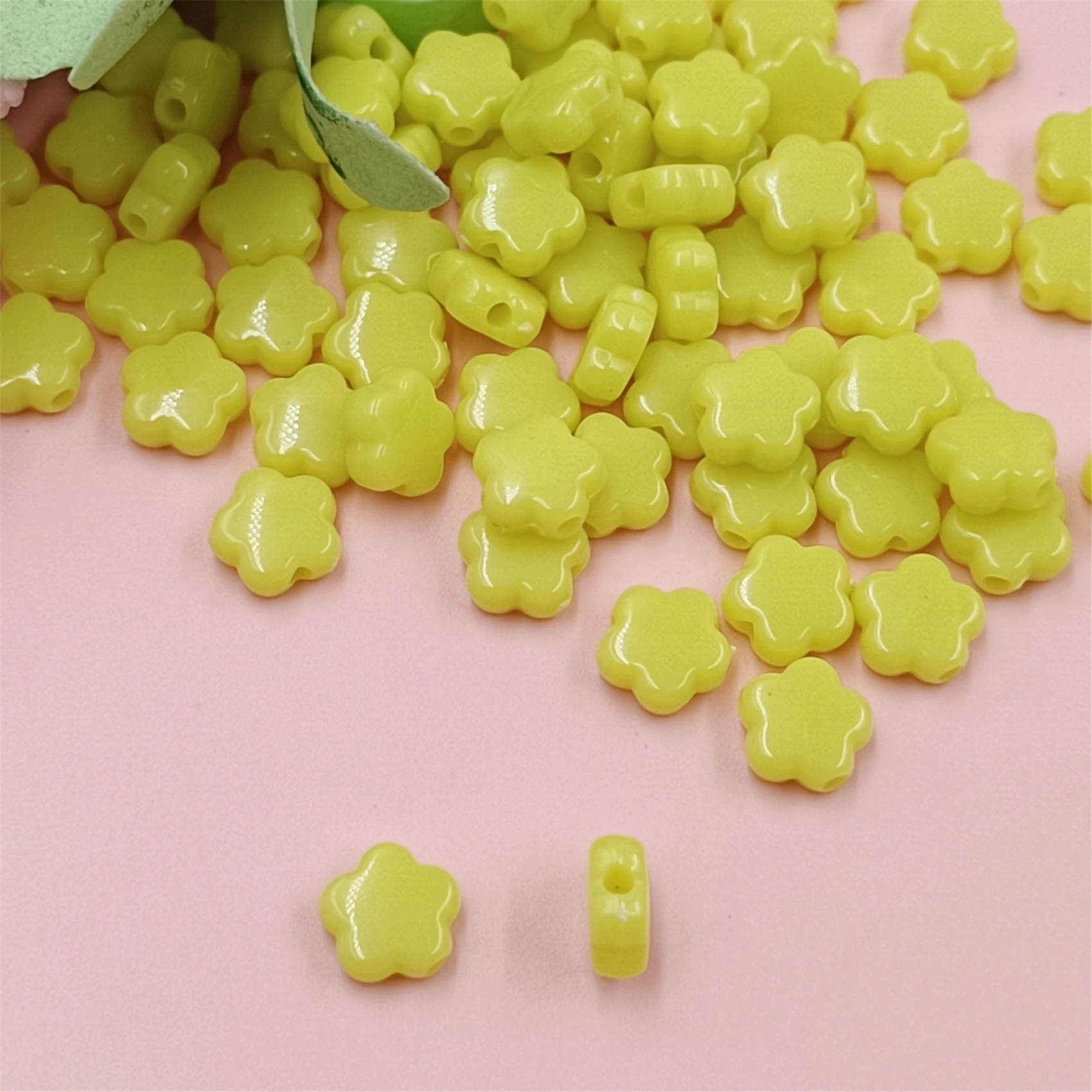 100pcs Creamy Macaron Color DIY Star/Flower Beads Handmade Materials Bracelet Necklace Jewelry Accessories