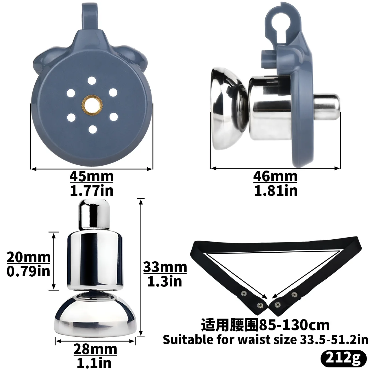 Wear resin chastity lock, negative pole lock, men's one-piece molding, ABS resin lock, plastic birdcage, adult sex toy