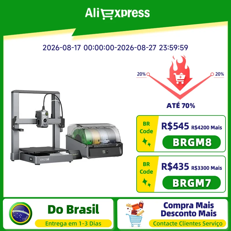 Creality Hi Combo Impressora 3D com leitura de filamento RFID CFS multicolorido Detecção de filamento totalmente automatizada 500 mm/s Nivelamento automático