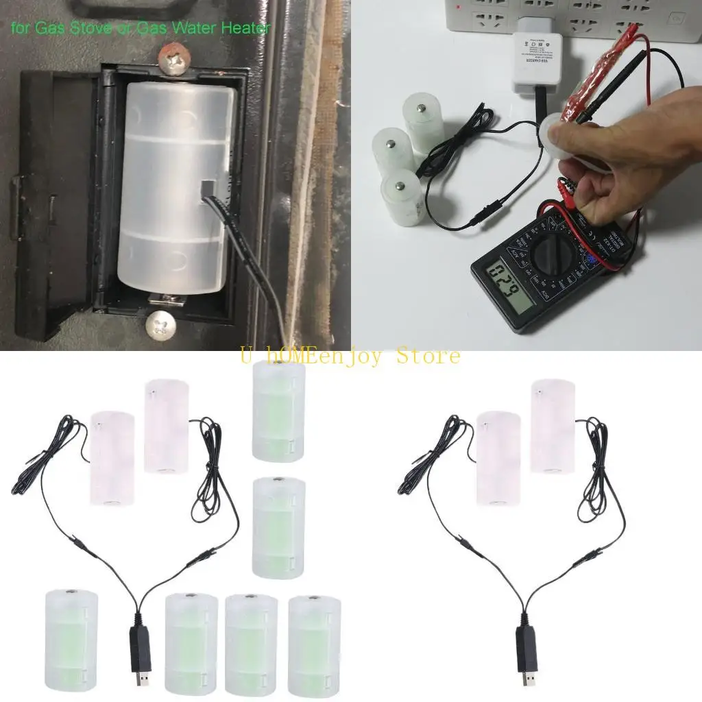 

B0KF USB to D Alkaline Battery Replacement for LED Light Decorations Lamp toy vacuum