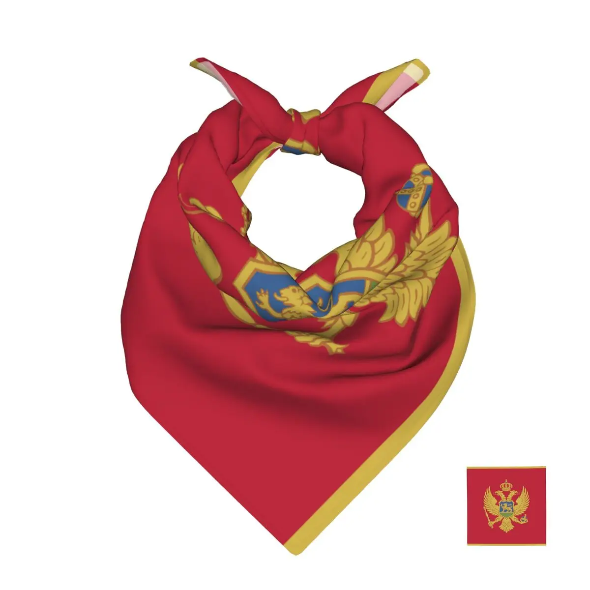 

50cm*50cm Montenegro Flag Scarf Head Hair Shawl Women Designer Scarfs Square Headband