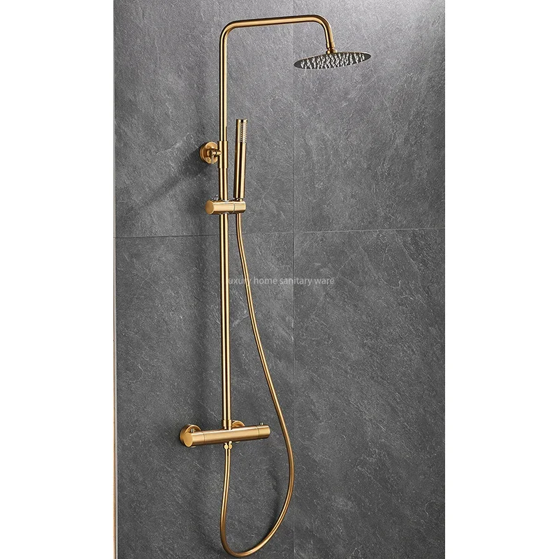 

Round bar Thermostat-plastic Round bar Hand Spray Thermostat Mixer Shower System with Overhead Shower.