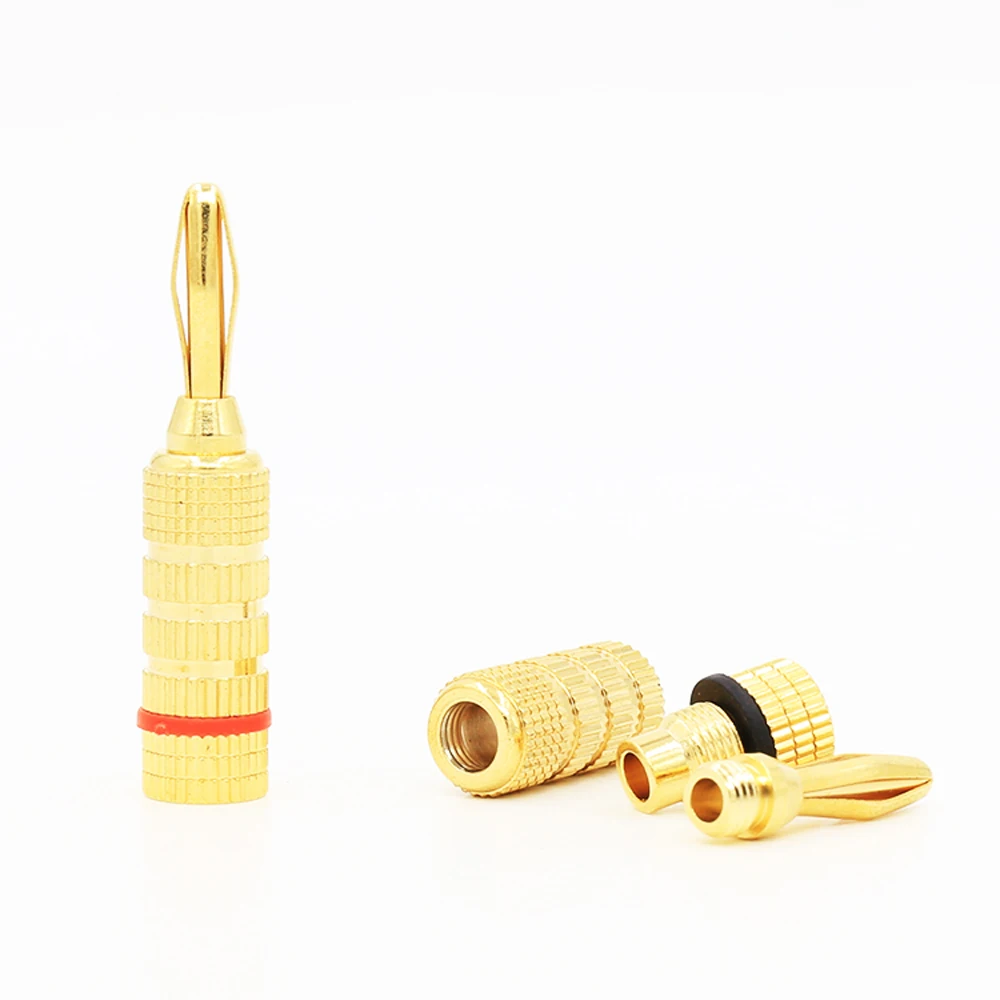 24k金メッキバナナプラグスピーカー用、バナナロックプラグ、ハイファイスピーカー、スピーカーケーブル、ba1459