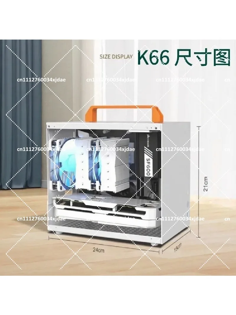 K66 ITX Small Computer Case Portable Desktop PC Chassis for Esports Gaming