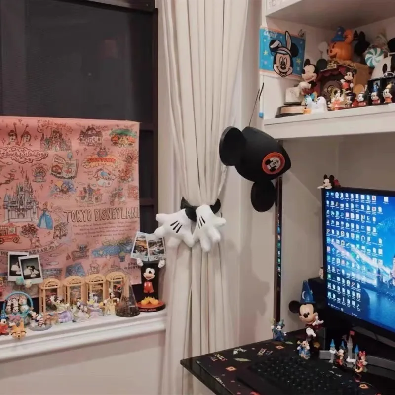 Fermoir de rideau Disney Mickey Palm, bande élastique en peluche, embrasses, porte-clips de rideau de dessin animé, rideau de chambre d'enfant, décoration de maison