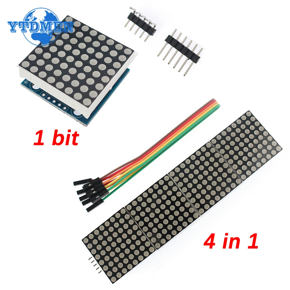 1PCS MAX7219 Dot Matrix Module 4 in 1 LED Display Modules Drive Microcontroller Module Red Blue Green for Arduino
