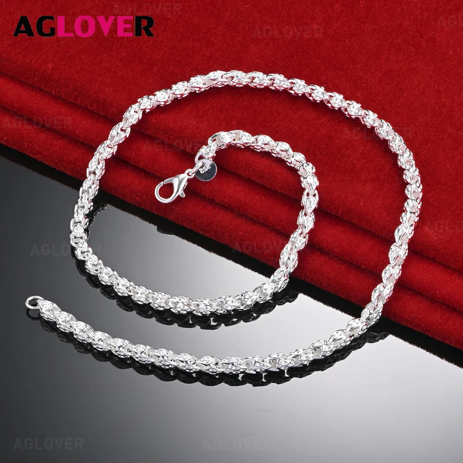 

AGLOVER 925 Sterling Silver Round Mouse Chain Shrimp Clasp Necklace Classic Women's Simple Accessories Party Jewelry