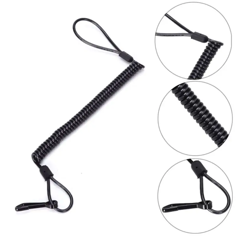 Tactic Spring Lanyard Outdoor Elastic Retractable Anti-lost Waist Hanging Retention Rope for Police Pistols Gun Rifle Spring