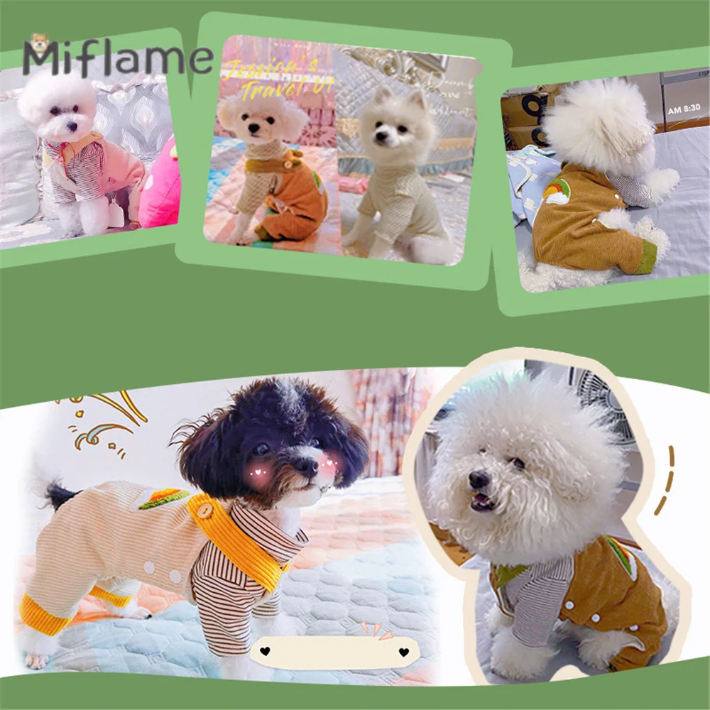 

Miflame Autumn Winter Pet Clothes Plush Warm Small Dogs Jumpsuit Yorkies Teddy Bichon Puppy Suspenders Casual Dog Cat Costume