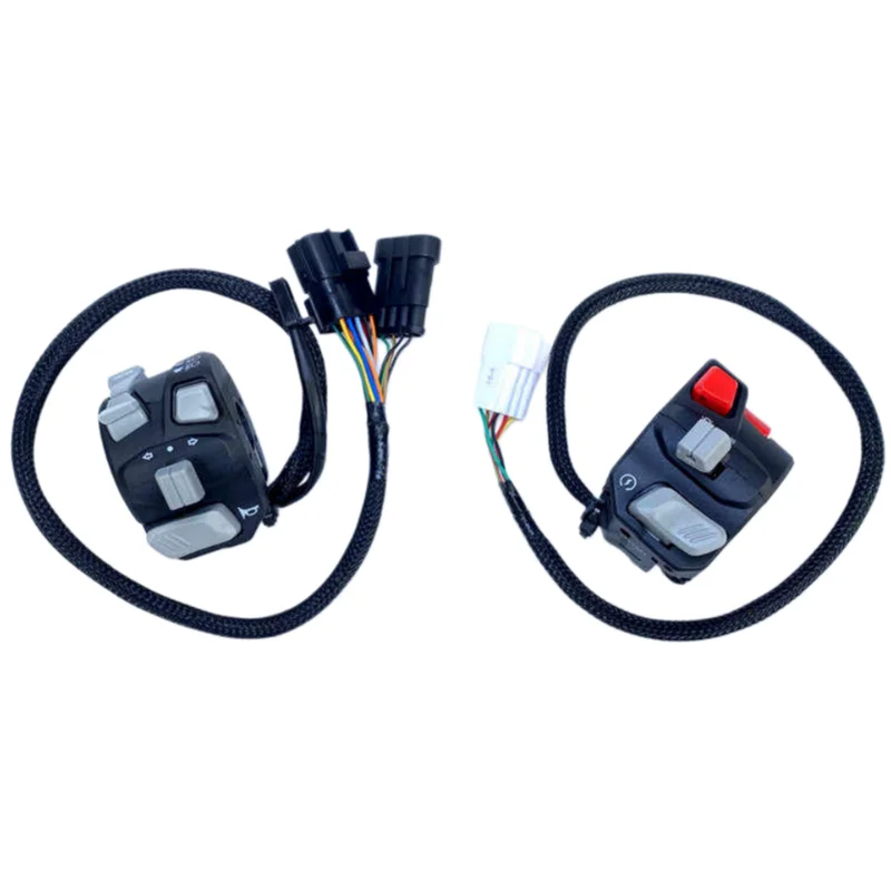 Left Right Handlebar Control Switch Assembly For QJMOTOR SRK250 QJ250GS-29E/F Motorcycle Horn Start Headlight Button