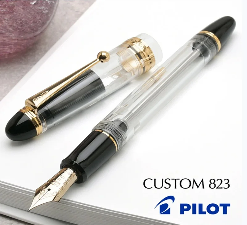 Original PILOT Pen Piston Fountain Pen CUSTOM 823 Rotary Suction Device 14K Gold Nib Stationery Goods FKK-3MRP Luxury Pen