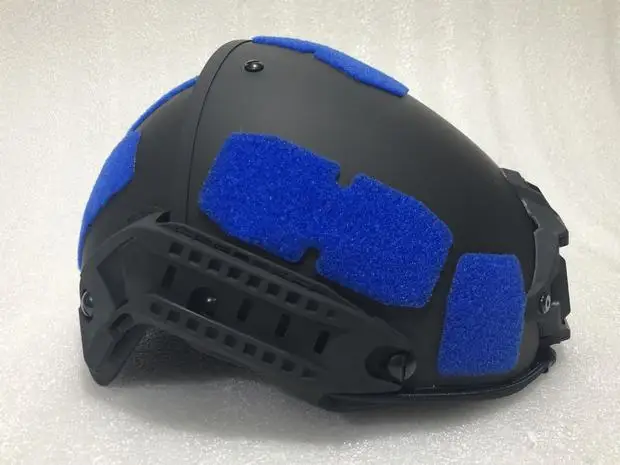 タクティカルヘルメット用フックアンドループステッカー-ブラック、レッド、ブルー-保護パッチ-ヘルメットなし