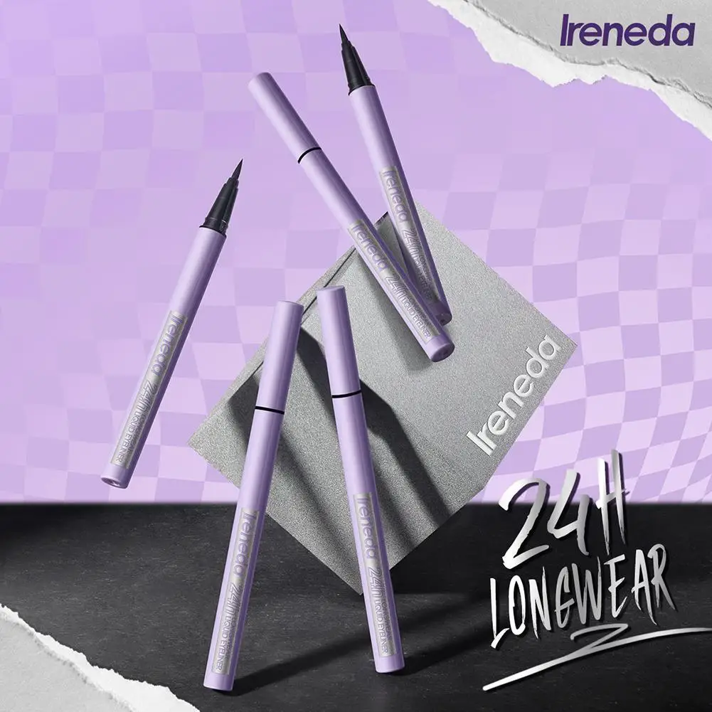 Ireneda wasserdichter schnell trocknender Eyeliner 24h langlebiges Make-up flüssiger High Liner Bleistift Longwear Pigment Frauen Kosmetik blac w4u0